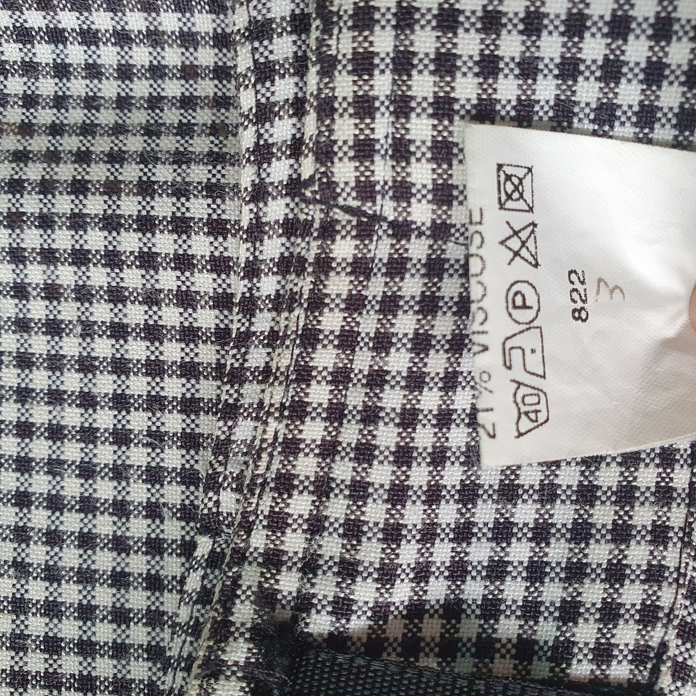 Size 10 L29.5" High Waist B&W Check Trousers Tapered - Picture 8 of 8